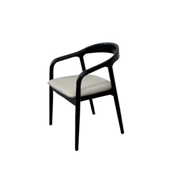 Modern Minimalist Curved Back Upholstered Dining Armchair