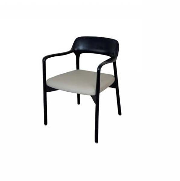 Modern Minimalist Curved Integrated Arm Upholstered Dining Chair