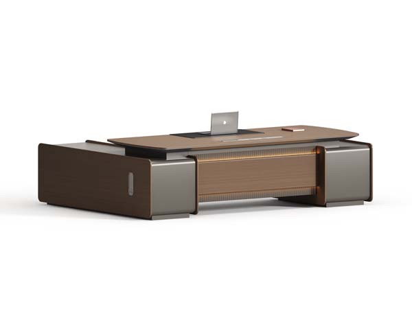 L-Shaped Dual-Pedestal Contemporary Executive Desk