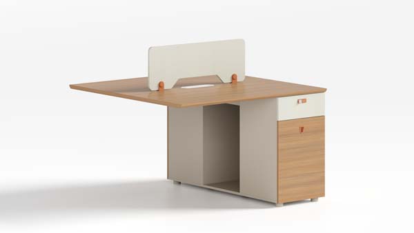 2-Person Workstation Desk with Integrated Pedestal Storage and Desktop Divider