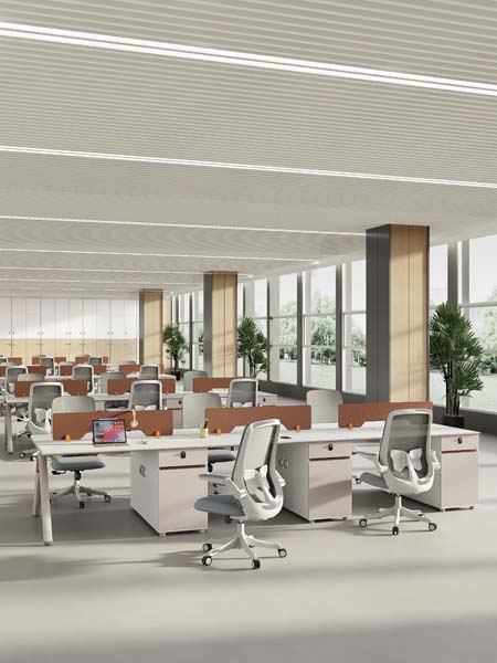 4-Person Back-to-Back Modular Open Plan Office Workstation Cluster