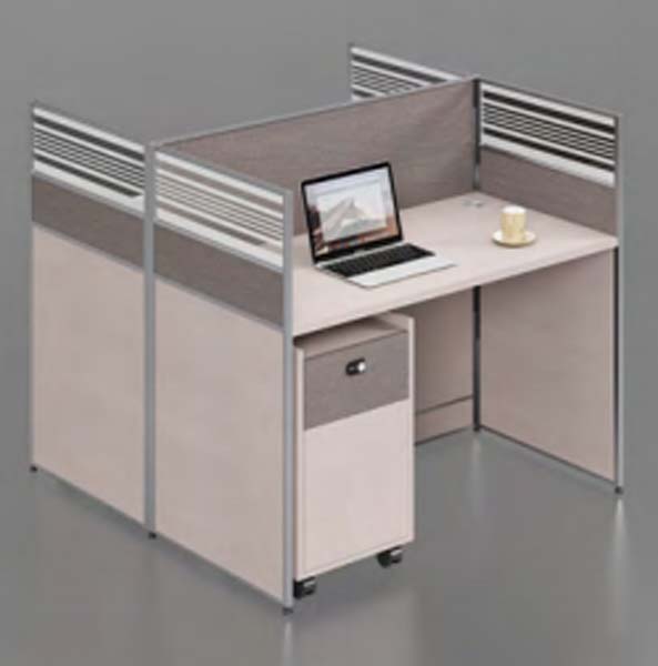 Single-Seat L-Shaped Office Cubicle Workstation Desk