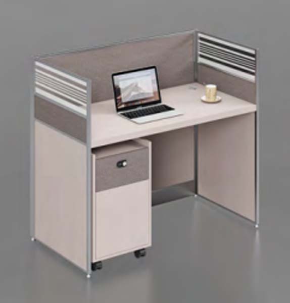 Single-Person 3-Sided Privacy Office Cubicle Workstation with Rolling Pedestal