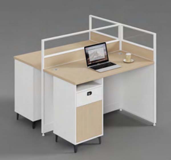 2-Person L-Shaped Partitioned Office Cubicle Workstation