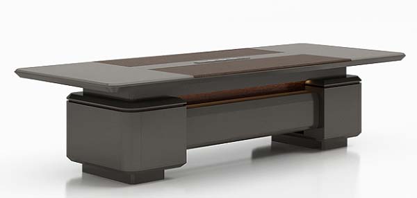 Modern Rectangular Block-Base Coffee Table with Dual-Tone Top