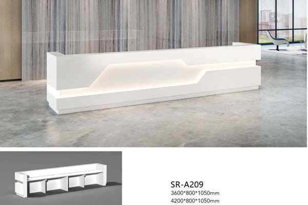 Modern L-Shaped Illuminated Commercial Reception Desk