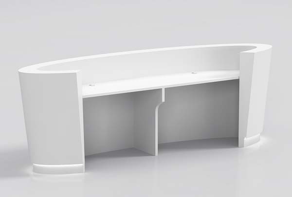 Modern Matte White Curved Commercial Reception Desk