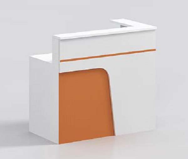 Modern L-Shaped Two-Tone Commercial Reception Cashier Desk