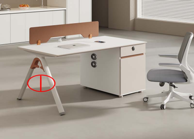 Single Staff Office Workstation Desk with Fixed Storage Pedestal and Rear Privacy Divider