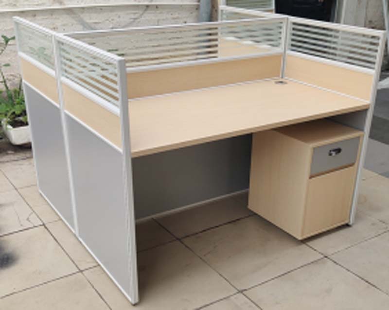 Single-Seat Straight Office Cubicle Workstation with Mobile Pedestal