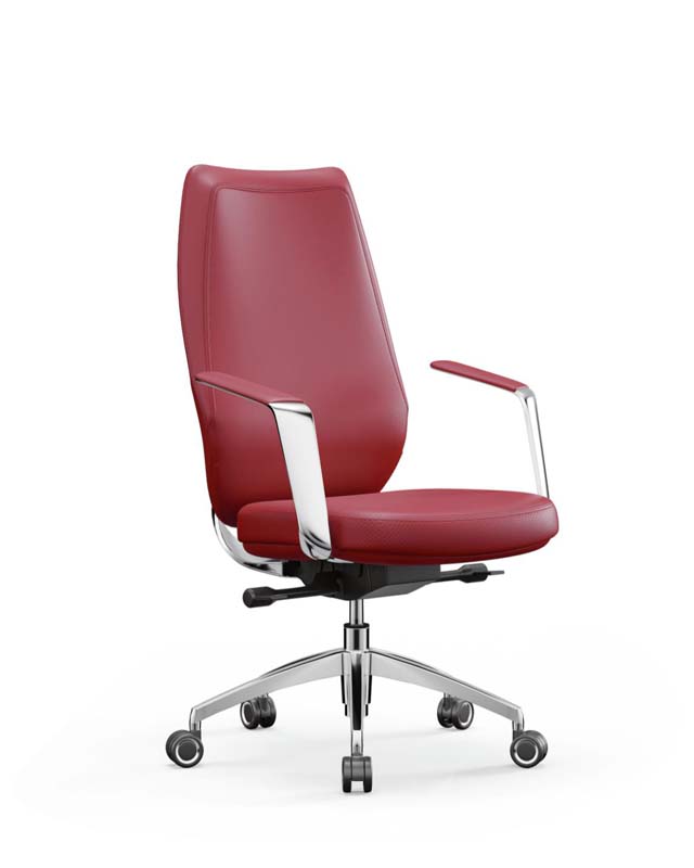 Burgundy Mid-Back Ergonomic Executive Office Chair with Chrome Base