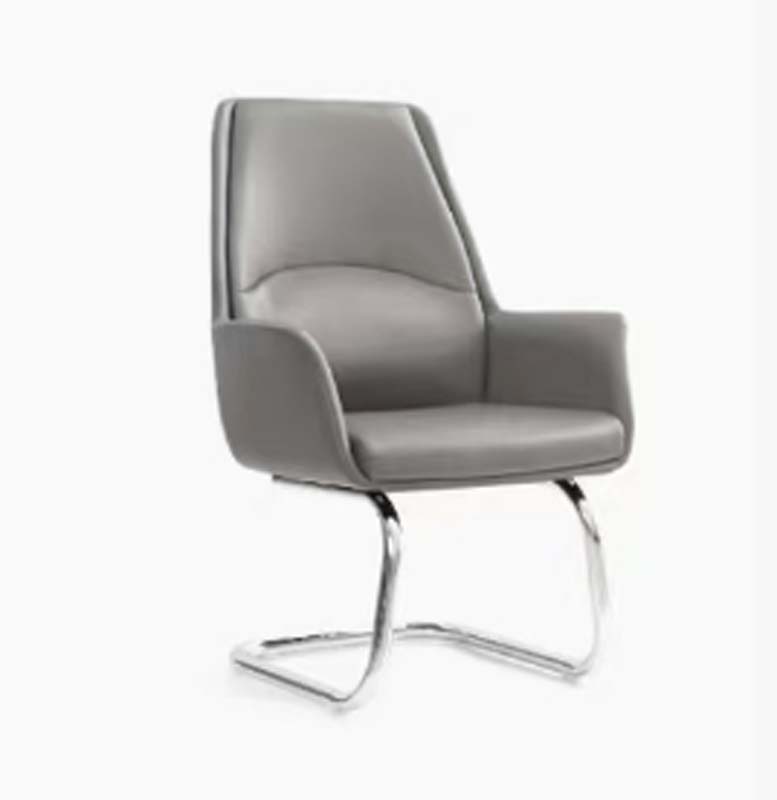 Grey Upholstered High-Back Cantilever Executive Conference Chair