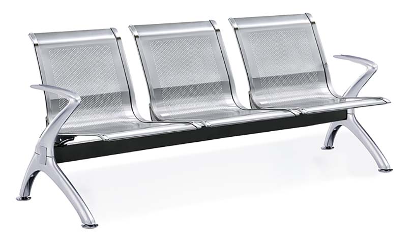3-Seater Stainless Steel Public Waiting Chair