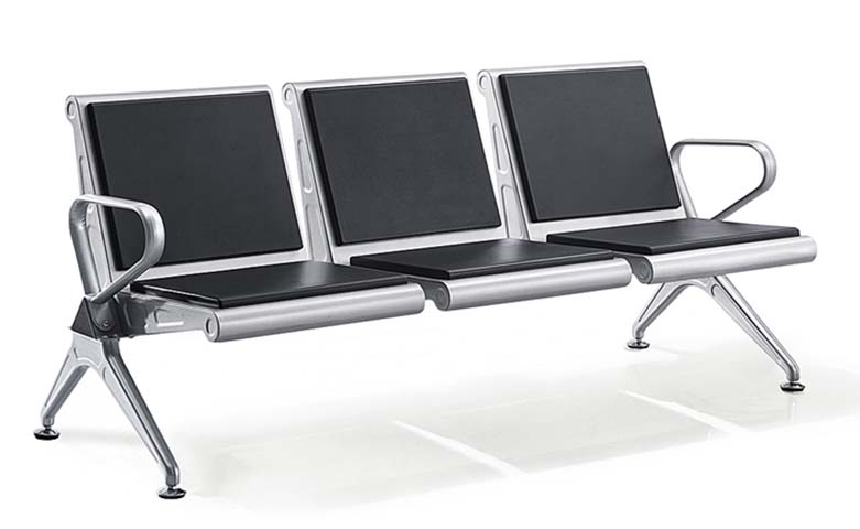 3-Seat Die-Cast Aluminum PU Public Gang Waiting Chair