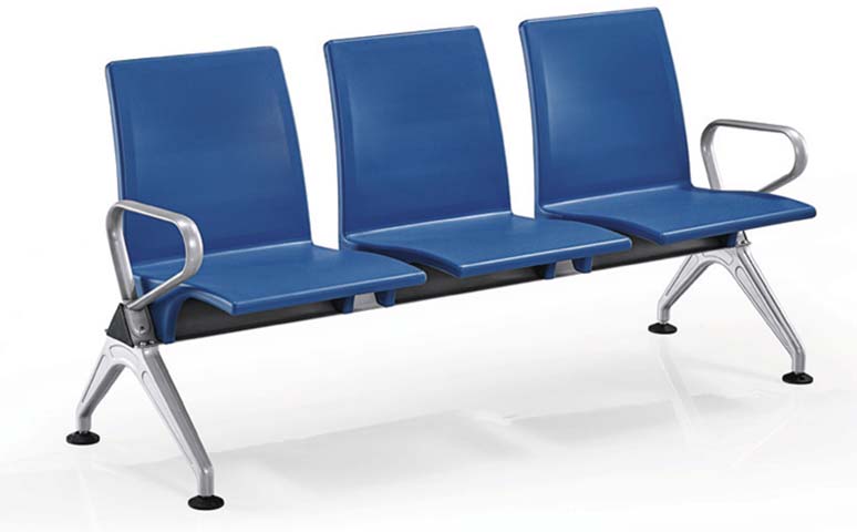 3-Seat Public Beam Waiting Chair with Aluminum End Supports