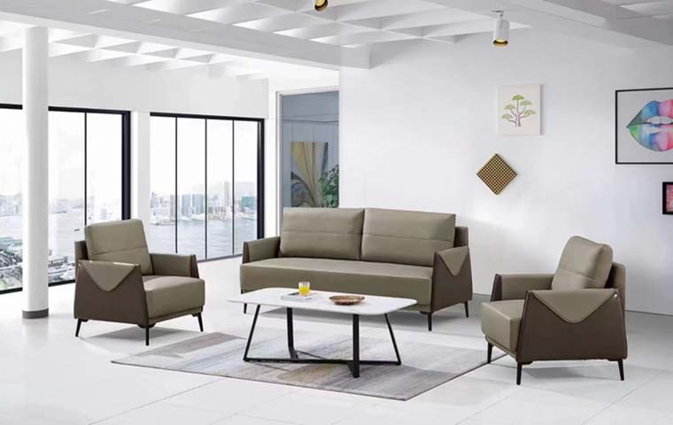 Two-Tone Upholstered 3-Seat Sofa Set with 2 Armchairs and Matching Coffee Table