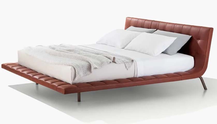 Modern Channel-Tufted Low-Profile Upholstered Platform Bed