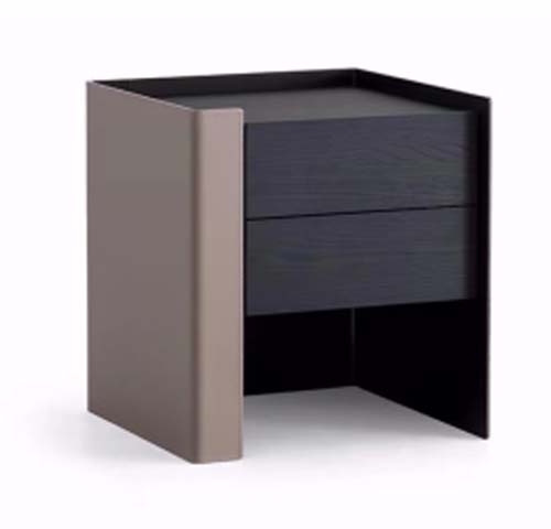 Modern Minimalist Two-Drawer Cube Nightstand