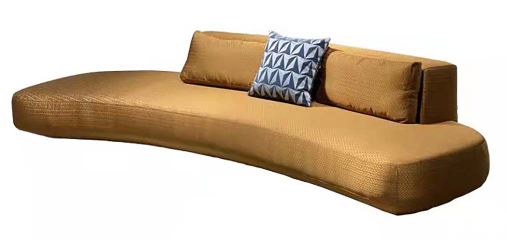 Curved Armless Low-Profile Chaise Daybed Sofa
