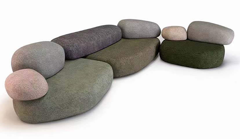 Organic Pebble Modular Sectional Sofa