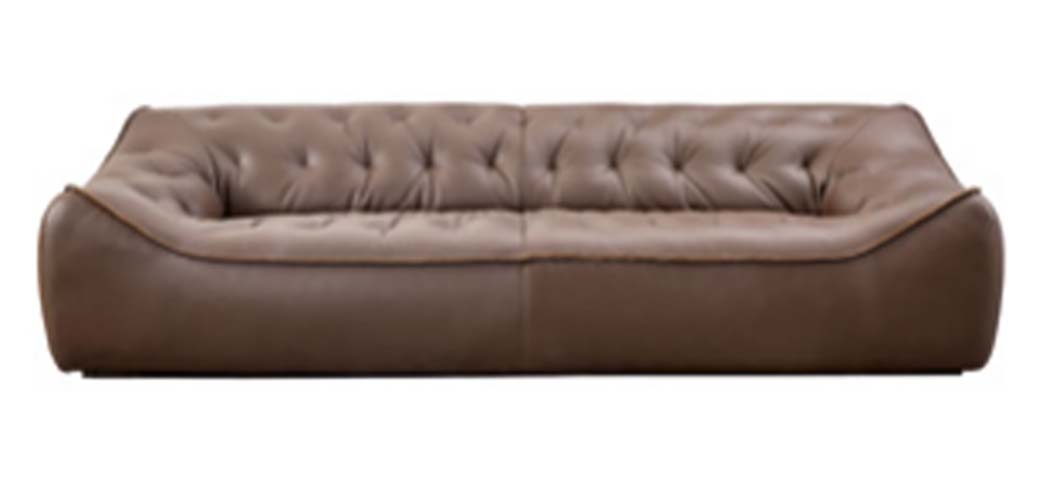 Tufted Low-Profile 3-Seat Upholstered Sofa