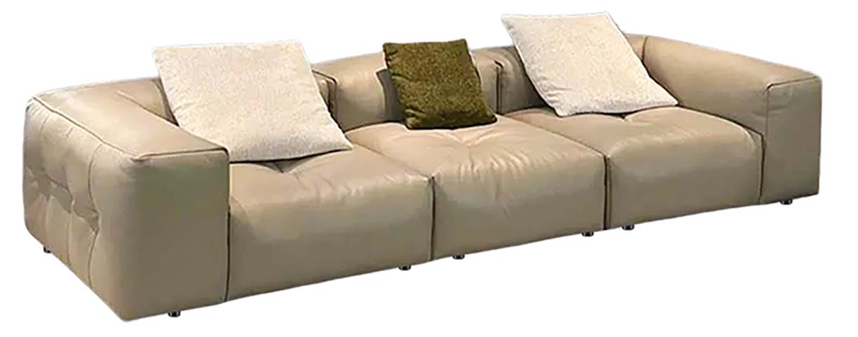 Modern Blocky 3-Seat Upholstered Sofa