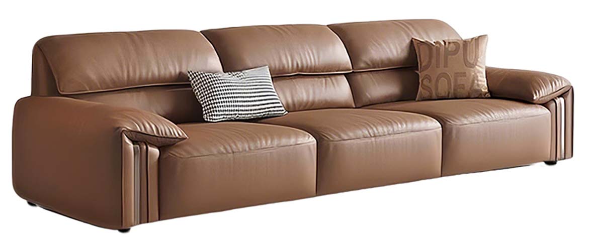 Three-Seat Upholstered Leather Sofa