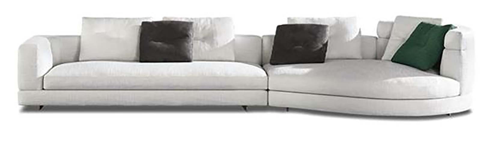 Two-Section Asymmetrical Curved Modular Sectional Sofa