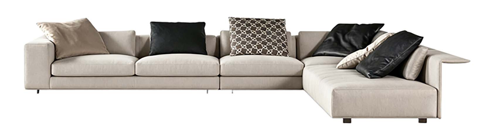 L-Shaped Fabric Sectional Sofa