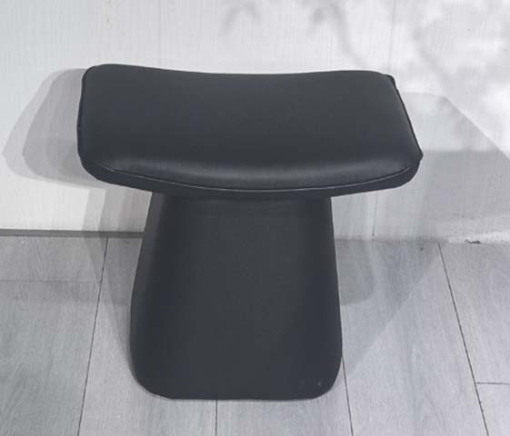 Black Fully Upholstered Tapered Pedestal Ottoman Footrest