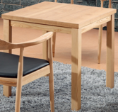 Minimalist Light Solid Wood Rectangular Dining Table with Square Legs
