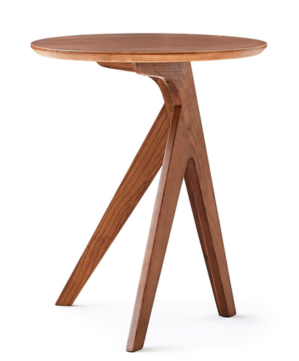 Solid Wood Tripod Round Side End Table