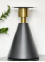 Two-Tone Conical Base Taper Candlestick Holder