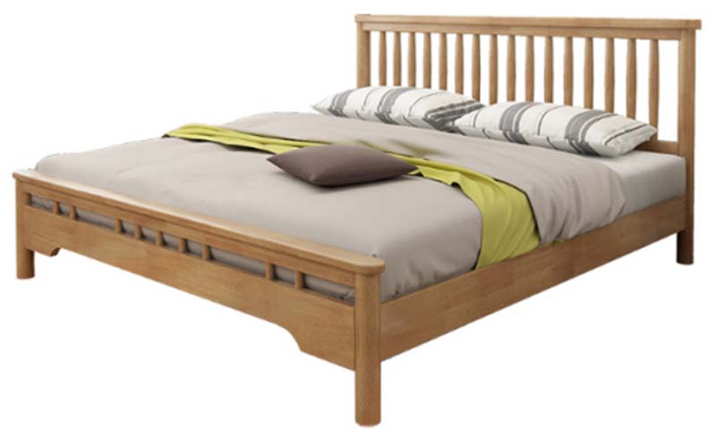 Nordic Minimalist Solid Wood Spindle Platform Bed Frame