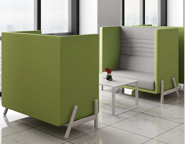 Two-Seat Acoustic Privacy Office Booth Sofa
