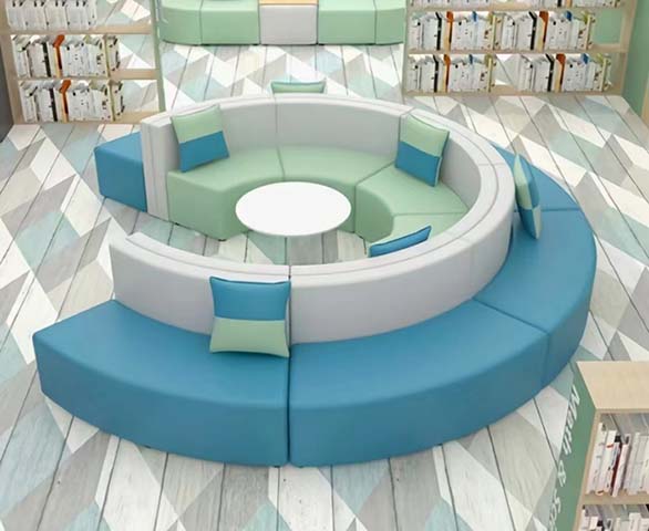 Modular Curved Circular Lounge Seating Set with Center Table