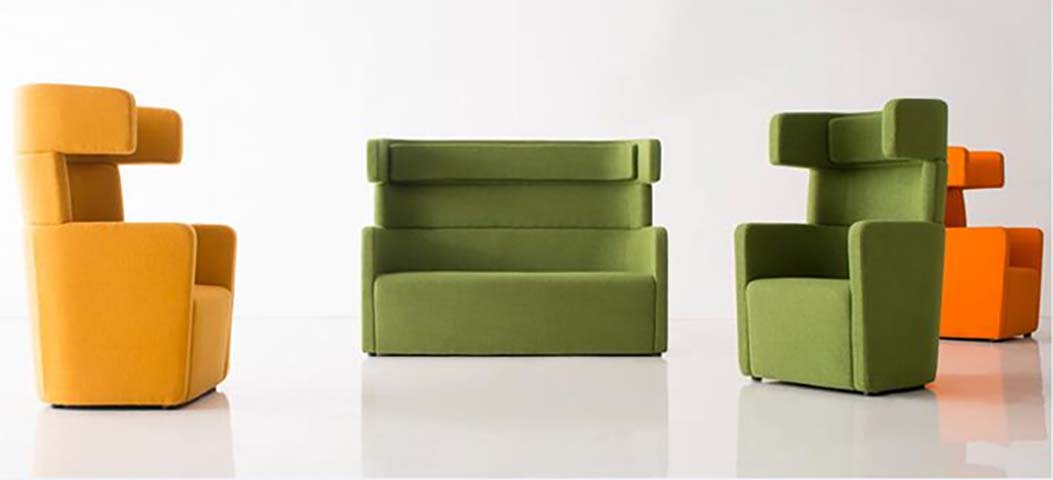 Geometric Block Modular Privacy Lounge Seating Set