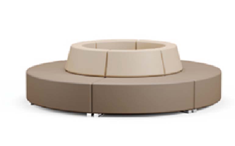 Two-Tier Circular Modular Backless Public Lounge Seating
