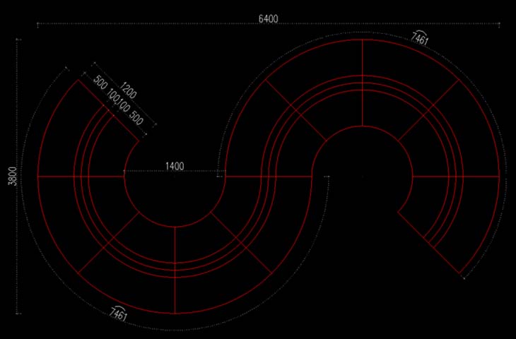Modular Double-S Curve Serpentine Commercial Reception Desk
