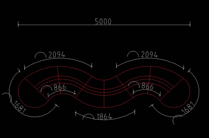 5000mm Serpentine Dual-Station Curved Commercial Reception Desk
