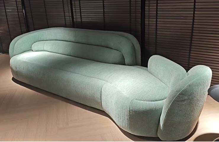 Asymmetrical Petal-Arm Curved Upholstered Lounge Sofa
