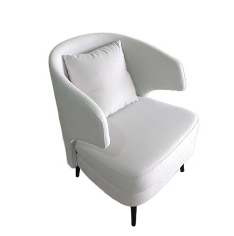 Asymmetric Wrap-Around Upholstered Accent Armchair with Throw Pillow