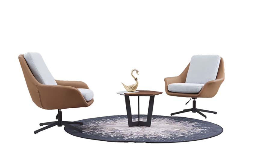 2-Piece Swivel Lounge Chair Set with Side Table