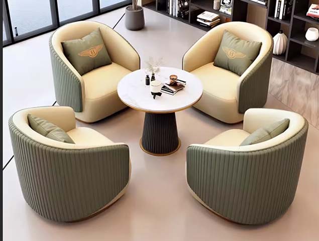 4-Piece Swivel Accent Chair and Round Pedestal Side Table Conversation Set