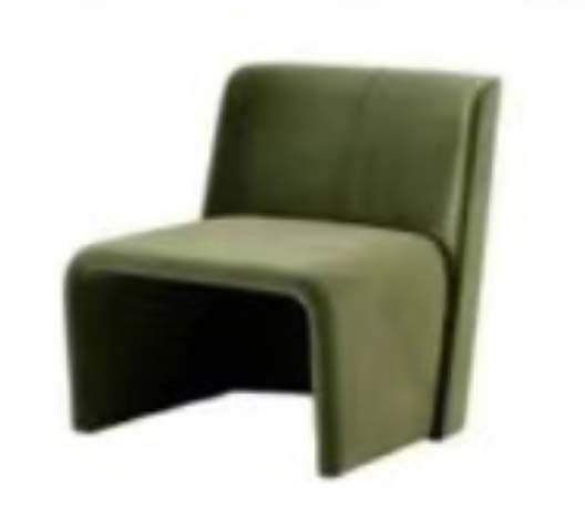 Olive Green Velvet Upholstered Armless Waterfall Slipper Accent Chair