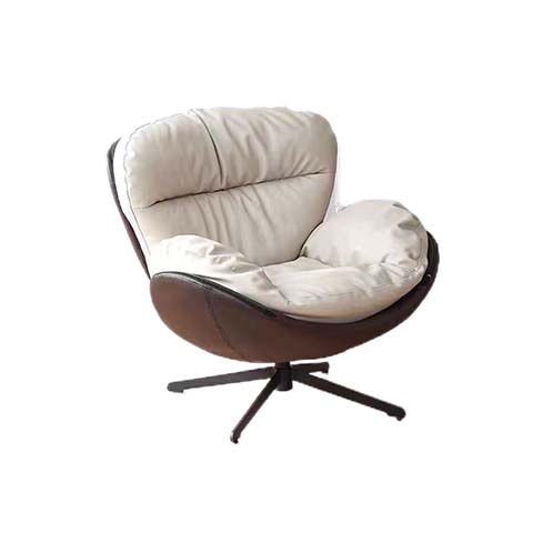 Channel-Quilted Upholstered Swivel Lounge Chair with Curved Shell