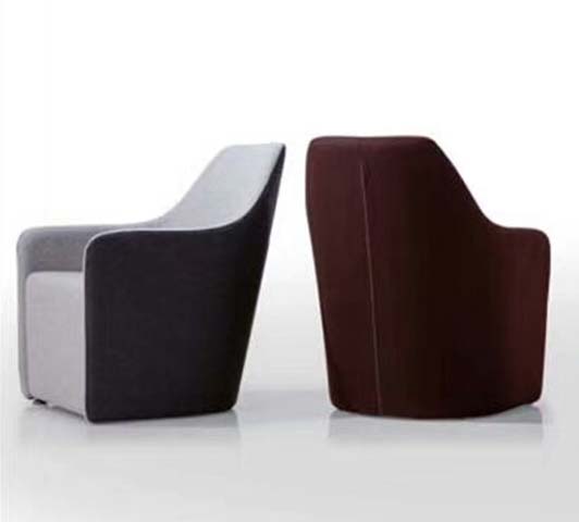 Low-Profile Monobloc Upholstered Wrap-Around Lounge Armchair