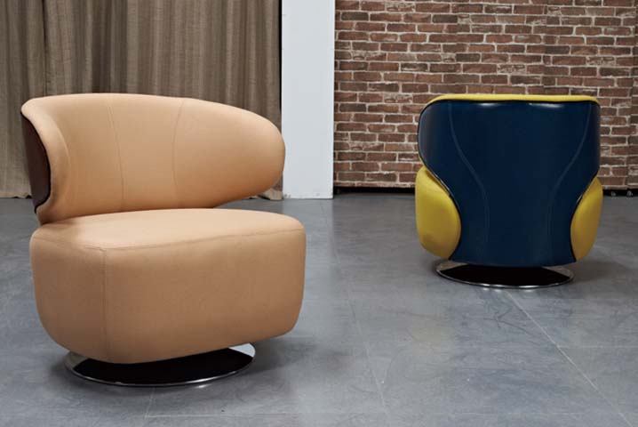 Asymmetric Wrap-Back 360&deg; Swivel Lounge Armchair