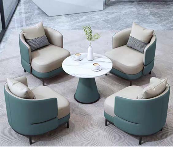 4-Piece Modern Lounge Seating Set with Round Coffee Table