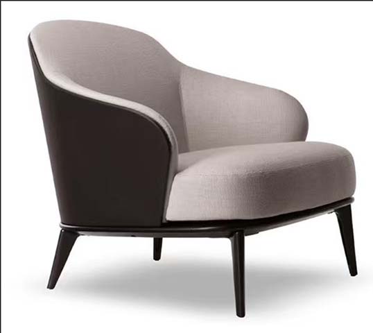 Two-Tone Wraparound Upholstered Lounge Armchair